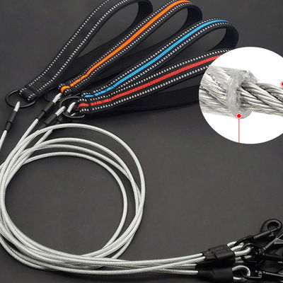 Комфортный мягкий прокладки 4FT Пет Leash Металлический Анти-жевать Leash Сильный Анти-Укус