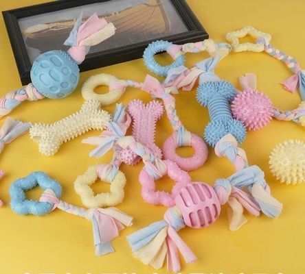 Игрушка для собакМаленькие собачьи щенки домашние животные Естественные жевательные игрушки Молярная палка Tpr Шнур Игрушка кошачий тростник